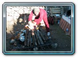 042-wood branches placed around in pyramid shape for support